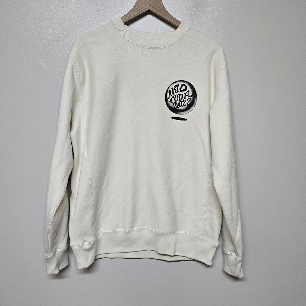 Louis Tomlinson Sweatshirt Mens Medium Ivory 2022 World Tour Long Sleeve Heavy